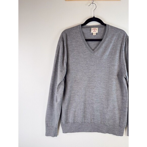 Brooks Brothers Mens Sweater V Neck Merino Wool Knit Long Sleeve Pullover Large - Picture 4 of 10